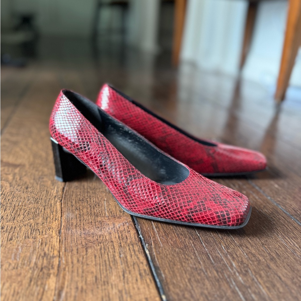 Vintage Stuart Weitzman Red Snakeskin Women's Shoes